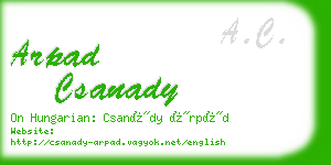 arpad csanady business card